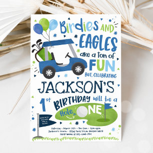 Golf-Geburtstag Hole In One Golf 1. Geburtstagsfei Einladung