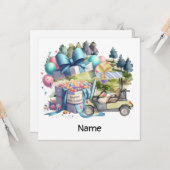 Golf Geburtstag mit Golfwagen für Golfer Karte (Vorderseite/Rückseite Beispiel)