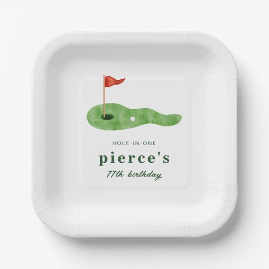 Golf Geburtstag Papierplatte Pappteller (Vorderseite)