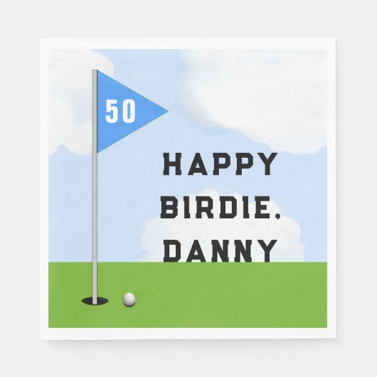Golf Geburtstag Serviette (Vorderseite)