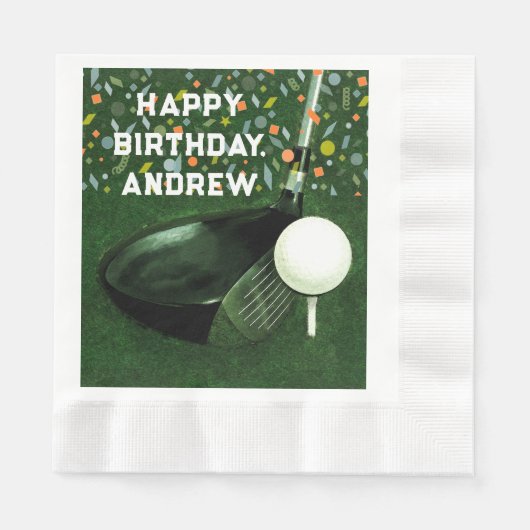 Golf Geburtstag Serviette (Vorderseite)