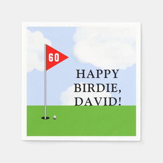 Golf Geburtstag Serviette (Vorderseite)