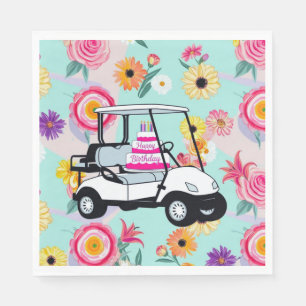 Golf Geburtstag Thema mit Golfwagen für Golfer Serviette