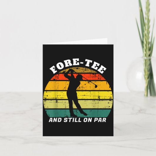 Golf-Geburtstag Vor Und Auf Par Karte (Vorderseite)
