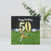 Golf Geburtstag zum Golfer mit Kugeln und Tee (Stehend Vorderseite)