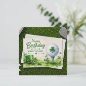 Golf-Geburtstag zum St. Patrick's Day Karte (Stehend Vorderseite)