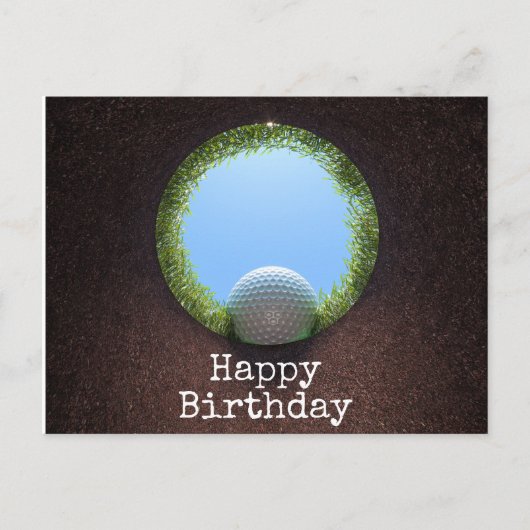 Golf-Geburtstag zum Thema Golf Postkarte (Vorderseite)