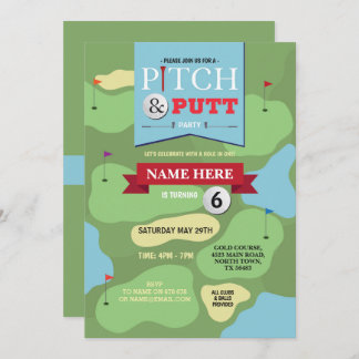 Golf-Geburtstags-Neigung u. Schlag-Spaß-Golf Einladung