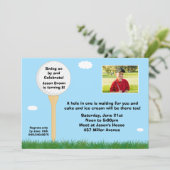 Golf-Geburtstags-Party Einladung (Stehend Vorderseite)