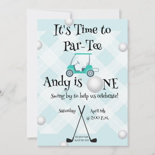 Golf-Geburtstagsbündel Einladung (Vorderseite)