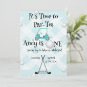 Golf-Geburtstagsbündel Einladung (Stehend Vorderseite)