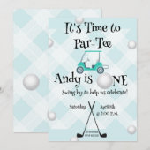 Golf-Geburtstagsbündel Einladung (Vorne/Hinten)