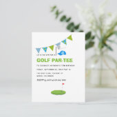 Golf Geburtstagsfeier Postkarte (Stehend Vorderseite)