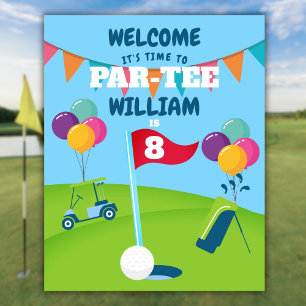 Golf-Geburtstagsfeier-Willkommensschild Poster