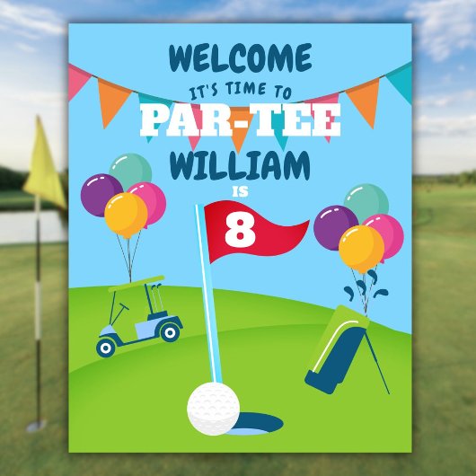 Golf-Geburtstagsfeier-Willkommensschild Poster
