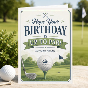 Golf-Geburtstagskarte 'Up To Par' zum Falten Karte