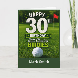 Golf-Geburtstagskarte zum 30. für Golfer auf dem G Karte