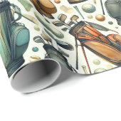 Golf-Geburtstagsparty Geschenkpapier (Rolleneckpunkt)