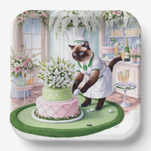 Golf Geburtstagsparty im Cat Lover Golfer Pappteller