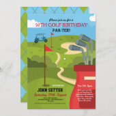 Golf-Geburtstagsparty jedes Alter Golfeinladung Einladung (Vorne/Hinten)