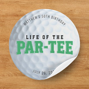 Golf Geburtstagsparty Leben des Par T-Shirts 50. G Runder Aufkleber