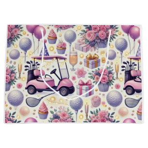 Golf Geburtstagsparty Pink Thema für Mädchen Große Geschenktüte