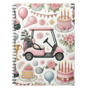 Golf Geburtstagsparty Pink Thema für Mädchen Notizblock