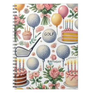 Golf Geburtstagsparty Pink Thema für Mädchen Notizblock