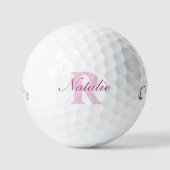 Golf gedämpfte rosa Monogramm Name & Initial Golfb Golfball (Vorderseite)