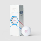 Golf gedämpfte rosa Monogramm Name & Initial Golfb Golfball (Verpackung)
