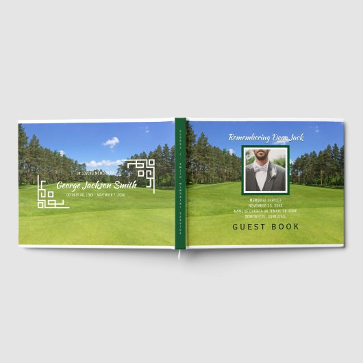 Golf-Gedenkservice - Ihr eigenes Foto Golfer Gästebuch (Voll)