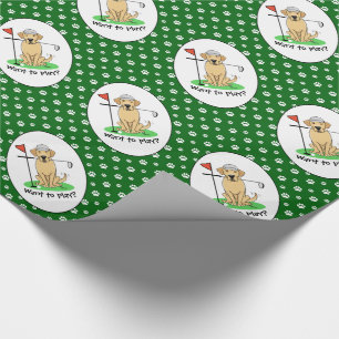 Golf Gelbe Labrador Labrador Retriever Dog (Yel 3) Geschenkpapier