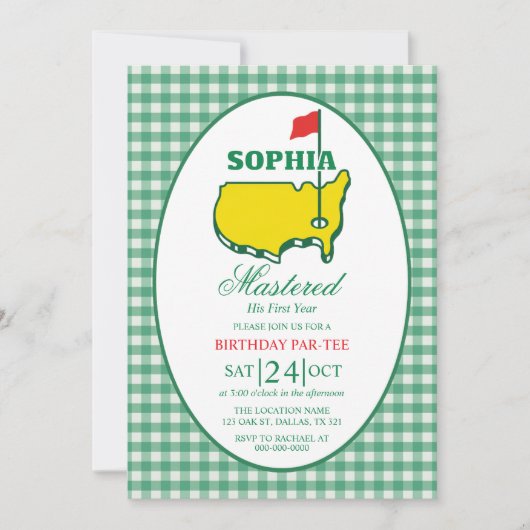 Golf gemeistert Geburtstags-Par-tee Einladung (Vorderseite)