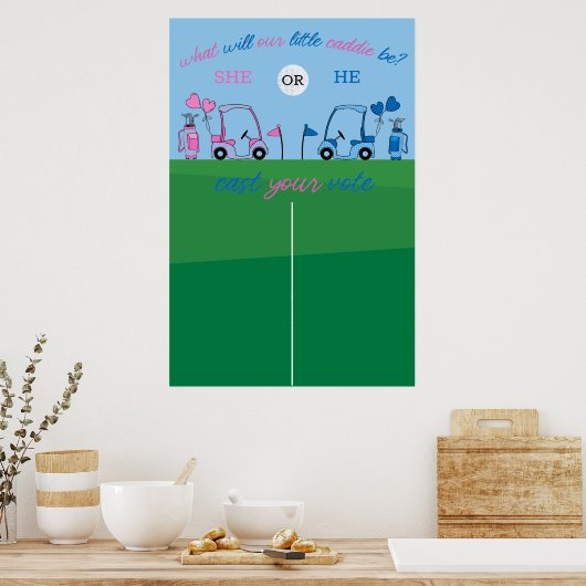 Golf Gender Enthüllung, was Predication Sign sein  Poster (Küche)