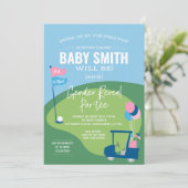 Golf Gender Reveal Par-T-Einladung Einladung (Stehend Vorderseite)