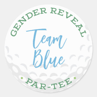 Golf Gender Reveal Par-T-Shirt Sticker - Team Blue