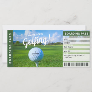 Golf-Geschenkgutschein-Bordkarte
