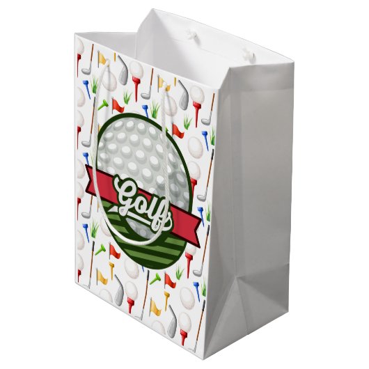 Golf-Geschenktasche Mittlere Geschenktüte (Rückseite Schrägansicht)