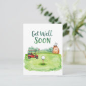 Golf Get Well-bald Card - Aquarellgolfplatz Postkarte (Stehend Vorderseite)
