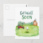 Golf Get Well-bald Card - Aquarellgolfplatz Postkarte (Vorne/Hinten)