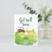Golf Get Well-bald Card - Aquarellgolfplatz Postkarte (Stehend Vorderseite)