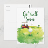 Golf Get Well-bald Card - Aquarellgolfplatz Postkarte (Vorne/Hinten)