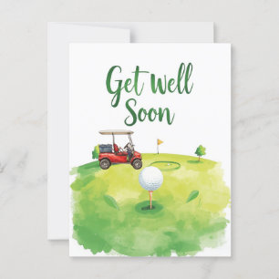 Golf Get Well-bald Card - Aquarellgolfplatz Postkarte
