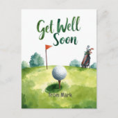 Golf Get Well-bald Card - Aquarellgolfplatz Postkarte (Vorderseite)