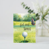 Golf Get Well-bald Card - Aquarellgolfplatz Postkarte (Stehend Vorderseite)