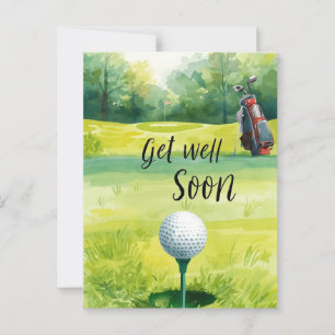Golf Get Well-bald Card - Aquarellgolfplatz Postkarte