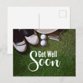 Golf Get Well Beon mit Golfball auf Grün Postkarte (Vorne/Hinten)