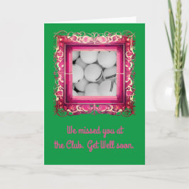 Golf Get Well Card, 5" x 7" Klappe Get Well Card Karte
