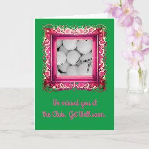 Golf Get Well Card, 5" x 7" Klappe Get Well Card Karte