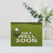 Golf Get well senden bald Wünsche für Golfer Postkarte (Stehend Vorderseite)